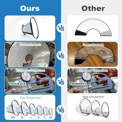 Supet Adjustable Dog Cone Collar After Surgery to Stop Licking,E Collar for Medium Small Dogs, Pet Recovery Collar & Cone,Plastic Cone of Shame for Dogs, Dog Head Neck Cone (S-)