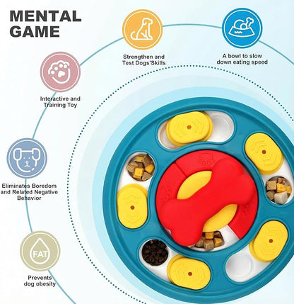 Paw-FECT Piece Interactive Dog Treat Puzzle Toy, Dog Food Slow Feeder for Mental Stimulation, IQ Training, Prevents Overeating & Fast Eating, Helps Fight Obesity, Great for All Pet Sizes/Breeds