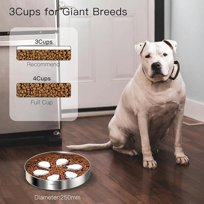 Slow Feeder Dog Bowl-3.5Cups for Large Breeds, Food Grade 304 Stainless Steel Dog Bowls with Non-Slip Base, Maze Pet Dish to Slow Down Eating, Dishwasher-Safe
