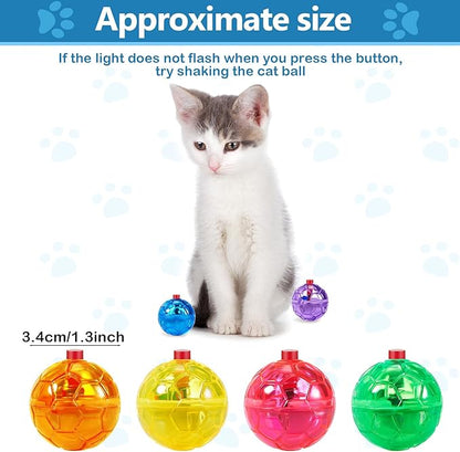 Jecery 9 Pcs Light Up Cat Balls Ghost Hunting LED Motion Activated Cat Toy Interactive Lighted Ball Pet Glowing Mini Running Exercise Toys for Kitten Dog Pet Animals Activity(Multicolor)