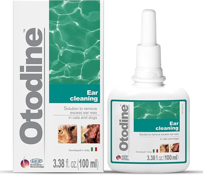 Otodine Dog Ear Cleaner Solution Drops for Itchy Ears, Infections, Head Shaking, Scratching, Wax, Debris & Odor - Tris-EDTA Flush - Gentle & Safe for Cats & Puppies - 100ml