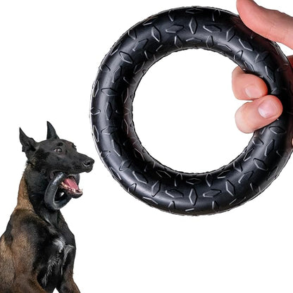 Monster K9 Indestructible Ring Dog Toy Durable for Aggressive Chewers - Safe, Non-Toxic Natural Rubber - Chew, Tug & Fetch - Tough, Heavy Duty - USA Made - Solid-Core, 6.5"x1.5"