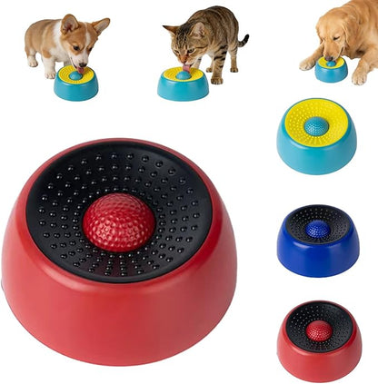 Dog Lick Bowl with Roller Ball, Dog Lick Ball for Dogs,Dog Licking Bowl with Rolling Ball for Pet Slow Eat,Dog Lick Bowl with Ball for Enjoy Eating,Lick&Roll Bowl Focus On Pet Enjoy Meal. (Red-A)