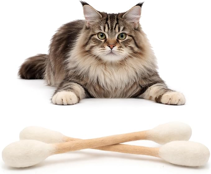Glaciart One XXL Swabs Cat Toys with Catnip - 2 Pk | Durable for Chew, Cute Cat Toys Interactive Kitty for Boredom, Exercise, & Play | Filled w/Organic Catnip for Anxiety & as Digestive Aid