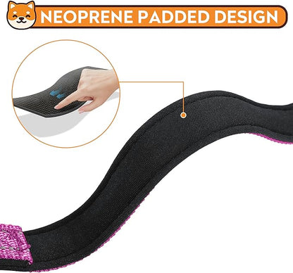 Reflective Dog Collar, Adjustable Soft Neoprene Padded Nylon Pet Collars with Buckle for Small Dogs, Rose Red,S