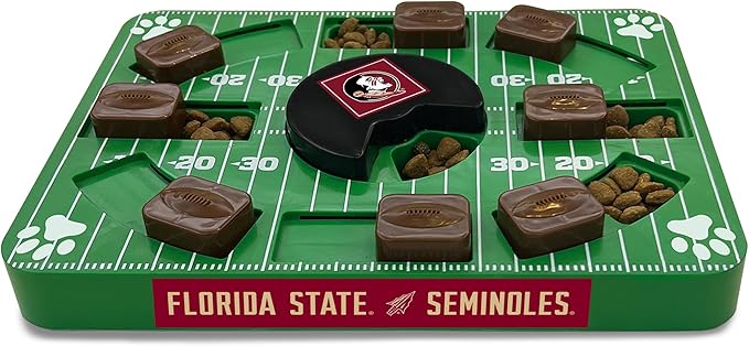 NCAA Puzzle Toy Slow Feeder, Puzzle Treat Dog Toy, Interactive Dog Treat Toy, Dog Puzzle Feeding Slow Toy (Florida State Seminoles)