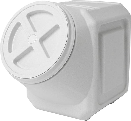 Vittles Vault Traditional Pet Food Storage Container For Dog Kibbles/Bird Seed/Oatmeal/Rice/Flour/Cereal, BPA Free Plastic, Sealed Airtight For Cat Food, Up To 60 lb, Made in USA, With Scoop, Gray