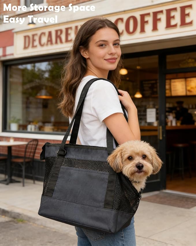 Dog Purse Carrier for Small Dogs with Pocket,Dog Carriers Soft Sided,Pet Carrier Purse for Puppy and Cats Up to16 lbs,Dogs and Puppies Tote Bag Carrier,Collapsible Travel Puppy Carrier