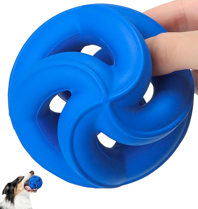 Indestructible Dog Toys, Durable Dog Toys for Aggressive Chewers - Durable & Non-Toxic Natural Rubber, Dog Chew Toys, Dishwasher Safe, Interactive Dog Toys for Small Medium Large Breed Dogs, Navy