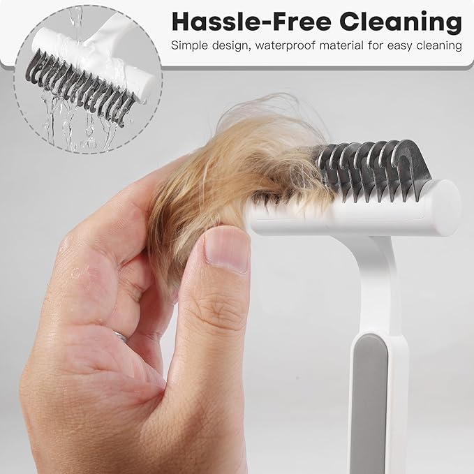 Undercoat Rake for Cats & Small/Medium Dogs - Deshedding Brush Dematting Comb for Pets Remove Loose Hair & Matted Fur, Deshedding Grooming Tool for Kitten, Puppy, and Horses(Grey)
