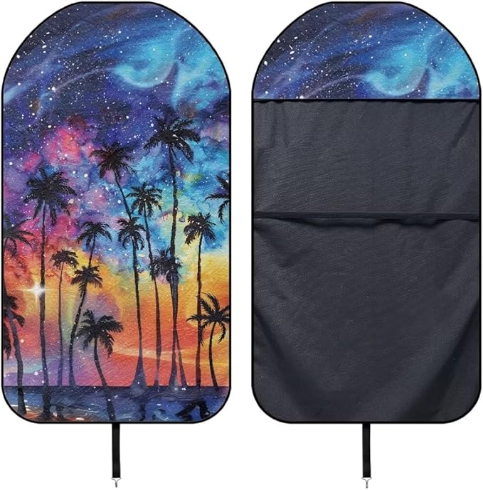 Coldinair Galaxy Palm Tree Waterproof Sweat Towel Seat Cover Universal for Car Truck SUV Seat for Workout,Gym,Hiking,Beach,Outdoor Activities