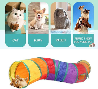 Cat Toys 20 Pcs,Kitten Toys for Indoor Cats, Pet Play Tunnel and Tube Toy,Cat Tunnel Interactive Feather Teaser Wand Ball Toy Set for Kitty and Cats (20PCS)