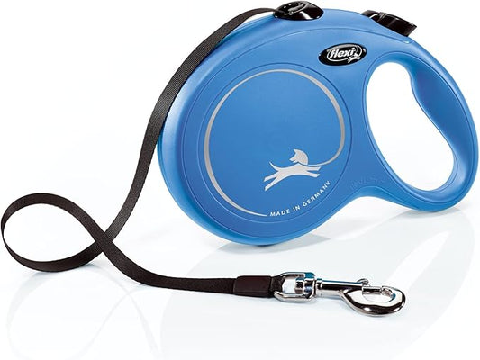 Flexi CL30T8.250.BL New Classic Tape Retractable Leash, Blue, Large/26'