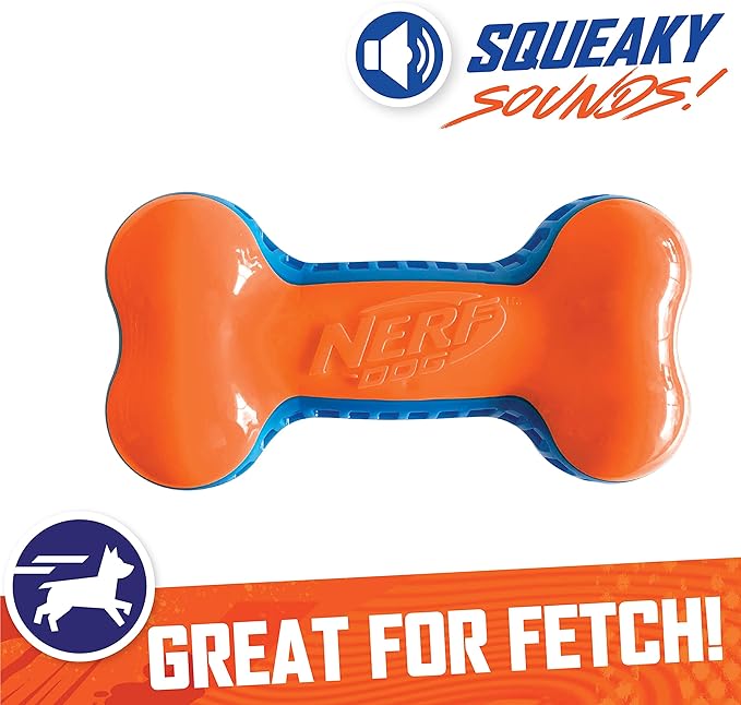 7in TPR EXO Squeak Bone - Blue/Orange