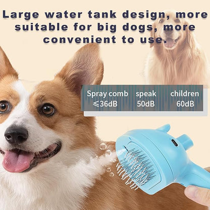 Cat Steam Brush Pet Spray Hair Removal Comb Steam Brush for Shedding & Grooming for Long & Short Haired Pets (2pcs Blue and white)