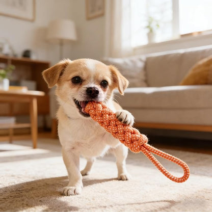 5-Pack Natural Cotton Rope Dog Chew Toys – Puppy Teething & Interactive Tug Toys for Small to Medium Dogs, Durable Knot Design for Aggressive Chewers