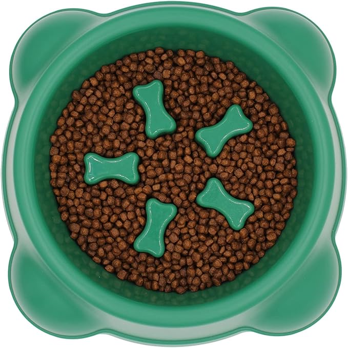 Enrunnig-Useful Slow Feeding Bowl,Pet Anxiety Relief Slow Down Eating Advanced Slow Feeder Dog Bowls,Stop Bloat Preventing Choking, Eating Healthy Design for Small Medium Size Dogs(8.66inch(Green)