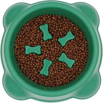 Enrunnig-Useful Slow Feeding Bowl,Pet Anxiety Relief Slow Down Eating Advanced Slow Feeder Dog Bowls,Stop Bloat Preventing Choking, Eating Healthy Design for Small Medium Size Dogs(8.66inch(Green)