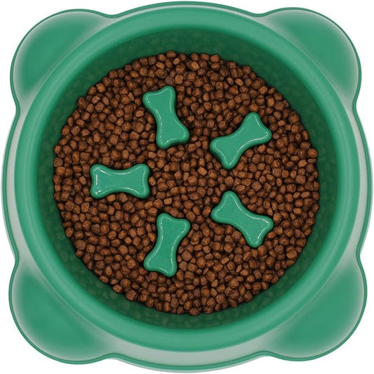 Enrunnig-Useful Slow Feeding Bowl,Pet Anxiety Relief Slow Down Eating Advanced Slow Feeder Dog Bowls,Stop Bloat Preventing Choking, Eating Healthy Design for Small Medium Size Dogs(8.66inch(Green)