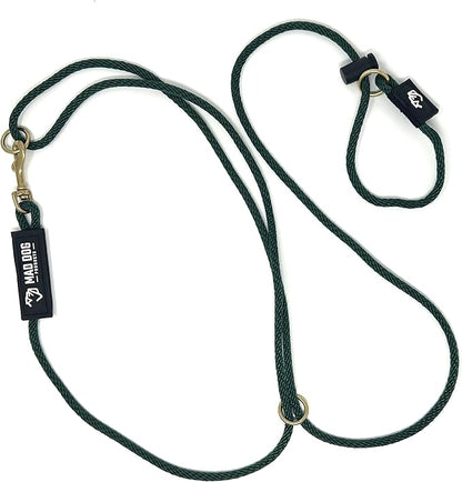 Mad Dog Products Hands Free Slip Dog Leash ¼” x 10’ Forest Signature Rope – Made in USA