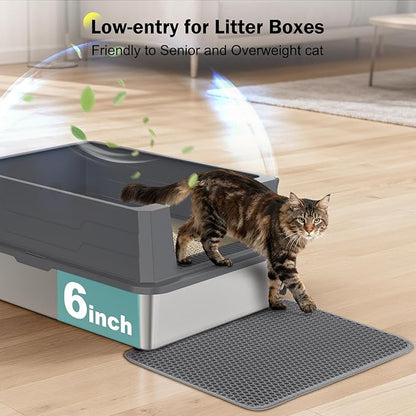 Stainless Steel Litter Box Extra Large for Big Cats Multi-Cats, Jumbo Extra Large Metal Cat Litter Box with High Sided Lid, Anti-Urine Leakage, Non-Stick,Include Litter Scoop