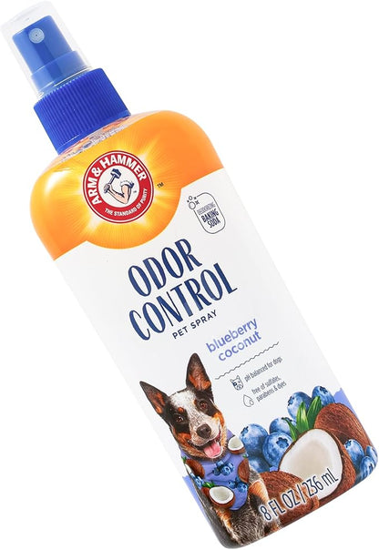 Arm & Hammer for Pets Odor Control Spray for Dogs, Blueberry Coconut, Odor Eliminating Dog Spray, Dog Deodorizer, 8 Fl Oz (Pack of 2)