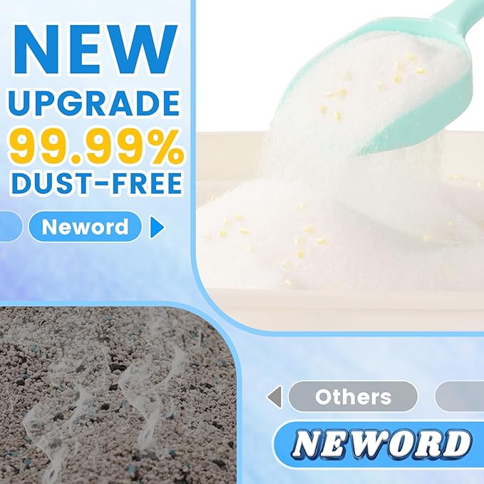 NEWORD Health Monitoring Crystal Cat Litter Test - Color-Changing Silica Gel Litter for Hematuria & Cat Urine Irregularities Detection, Non-Clumping Litter (8 LB Bag)