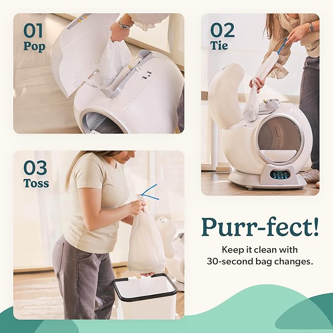 Petcove – Automatic Self Cleaning Litter Box – PurrTek Smart Automatic Litter Box for Multi-Cat Homes with Smart App Control (5GHz Wi-Fi), Triple Odor Control Quiet Operation & Advanced Safety Sensors