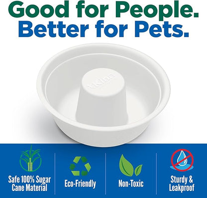 Kinn Slow Feeder Dog Bowl, Disposable Pet Food Dish to Slow Down Eating Dogs, Frame Refills, for Travel, Boarding, or Crate, Compostable Pet Travel Bowl, No Plastic, Leakproof, 4 Cups (50 Count)