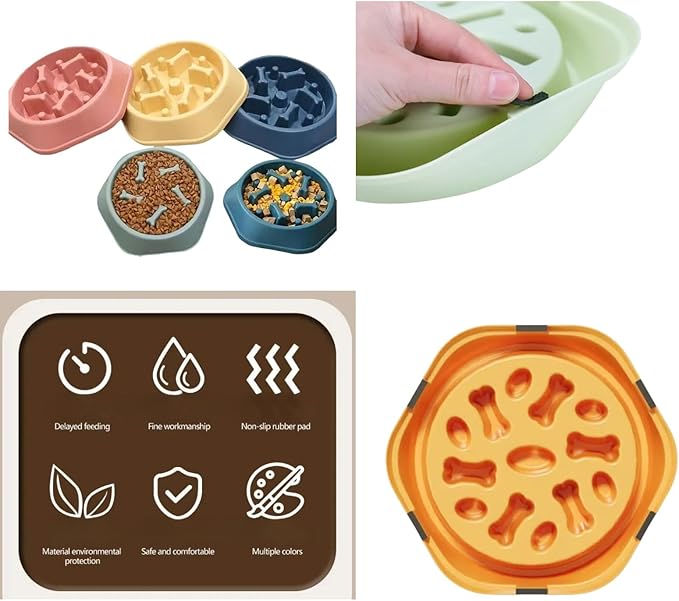 Slow Feeder Dog Bowls- Promote Healthy Eating Habits,Dog Puzzle Feeder,Anti-Gulping Puzzle Design for Small/Medium/Large Pets, Reduce Bloat & Improve Digestion (Pink)
