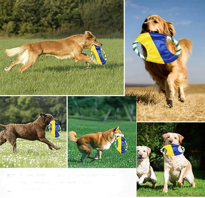 Dog Toys Flying Disc Rope Toy Chew Toys 2 Pack for Dogs Flying Discs Training Cotton Rope-Dog Toy Pack Set DT1-2P Footprint