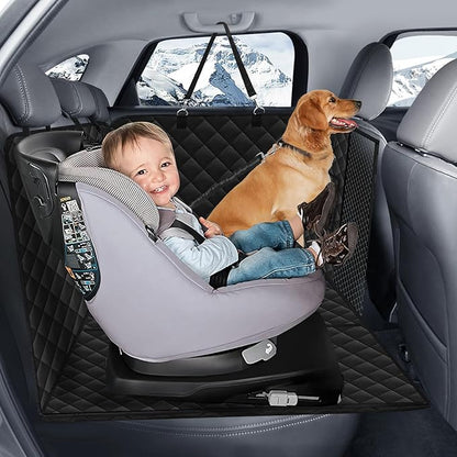 Car Back Seat Extender for Dogs, Hard Bottom Dog Hammock for Car, Pet Hard Bottom Car Seat Cover, Dog Car Seat Cover for Back Seat Hard Bottom, Dog Back Seat Extender Platform