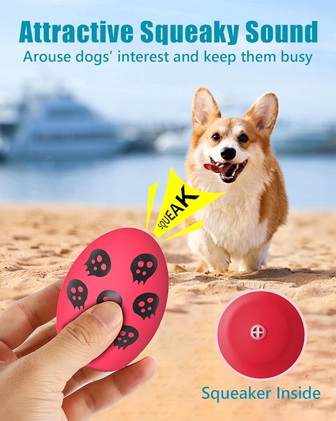 Dog Toys, Squeaky Latex Rubber Bouncy Balls, Squeaky Egg Dog Toys Balls, 6 Pack Interactive Squeak Dog Toy Set for Small Medium Pets Puppies Dogs (6 Pack, Small)