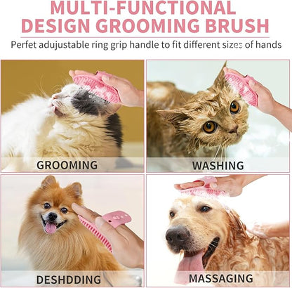Professional 7 in 1 Dog Paw Cleaner for Dogs & Cats - Includes 1 Portable Paw Washer, 1 Bath Brush, 2 Dog Toothbrushes and 3 Absorbent Towels Note: Fits Paws up to 2 Inches Wide (Small, Light Pink)