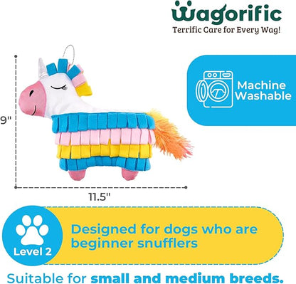 Dog Toys Plush with Squeaky & Treat Hiding Features - Mental Stimulation Enrichment Toy for Large Breed Dogs - Machine Washable Slow Feeder to Keep Dogs Busy，Fiesta Piñata
