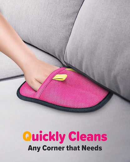 2026 Thickened Electrostatic Pet Hair Removal Gloves (2 Pcs) - Reusable Strong Grooming Gloves for Cats & Dogs, Hair Remover Gloves for Couch, Furniture, Carpet, Car Seats & Clothing Pink