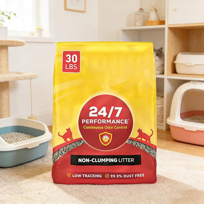 Clumping Cat Litter Odor Control, 24/7 Performance Multi Cat Litter - 30 lb. Bag