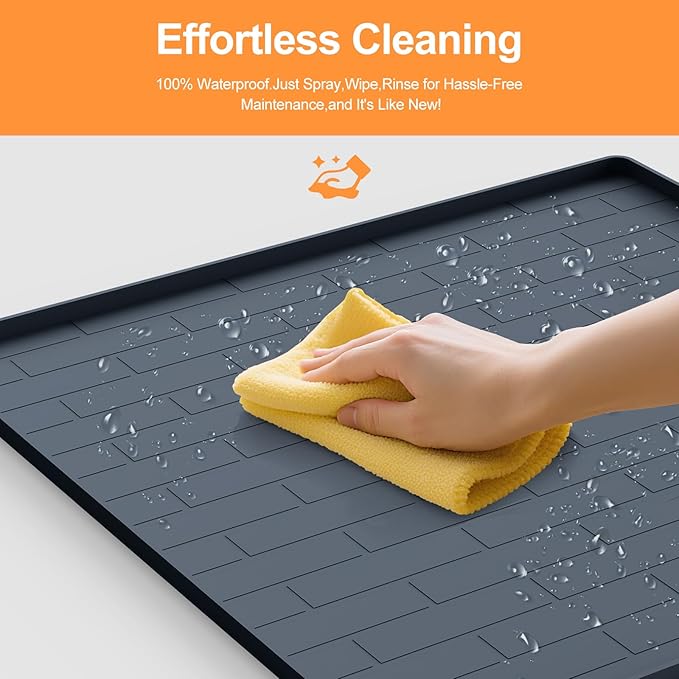 Pee Pad Tray Holder for Dogs,Non-Slip Silicone Dog Puppy Pad Holder,25 x 25 Square Puppy Potty Training Pads,No Spill Raised Lip High Edge,Portable, Leak-Proof Mat Trays for Indoor Floor Protection
