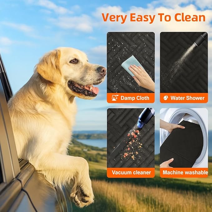 Serenica Back Seat Extender for Dogs, Hard Bottom Car Seat Cover for Dogs, Dog Hammock for Car, Back Seat Pet Cover for Dog