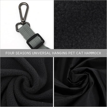 Waterproof Nylon Cat Hanging Hammock, Thick Double-Sided Pet Bed, Warm Sleeping Nest for Small Cats Indoor Outdoor Use