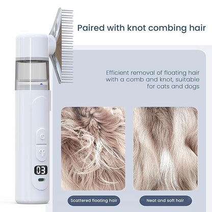 Electric Nit Comb, Electric Louse Comb Wireless Rechargeable, 2-in-1 Vacuum Nit Combs with Fine-toothed Design, Portable Flea Remover for Pets, Multifunctional Hair Treatment Tool