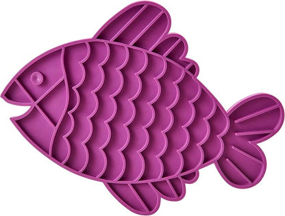 SPOT Soother Lick Mat-Licking Mat for Cats, Kittens, Medium and Large Dogs and Puppies, Food Grade Rubber, Anxiety Reliever, Dog Peanut Butter Lick Pad, Slow Feeder, 9.75inch, Fish