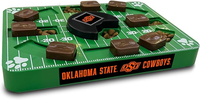 NCAA Puzzle Toy Slow Feeder, Puzzle Treat Dog Toy, Interactive Dog Treat Toy, Dog Puzzle Feeding Slow Toy (Oklahoma State Cowboys)