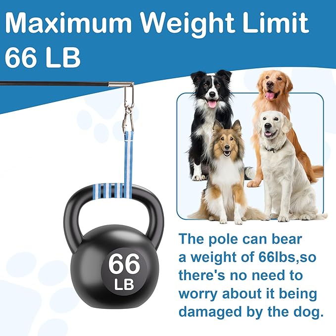 Flirt Pole for Dogs Interactive Dog Pole Toy for Large Medium Small Dogs, Sports Dog Teaser Pole for Tug of War, Flirt Pole with Lure Ball (Extended Pole + Tensile Rope)