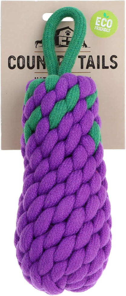 Egg Plant Rope Toy Wool Natural Vegetable Dye, Premium Dog Toy (CTRT03), Multi-Color