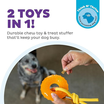 Outward Hound Gummiez Peach Ring 2-in-1 Dental Dog Chew Toy and Treat Stuffer Game, Peach Scent