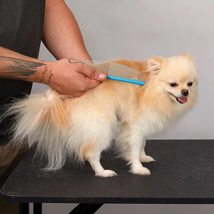 Dog and Cat Grooming Combs Contour Custom Coat Fur Finishing Shape Fluff Style and Primp (7.5 inch Halfmoon Comb)
