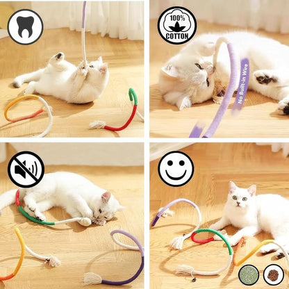 Cat Toys, 3PCS Catnip Toy for Indoor Kitten Toys Cat Chew Stick for Dental Cleaning Teeth Cat Silvervine Matatabi Rope Treat Kitty Feather Snack for for Kick Molar Scratch Self Play