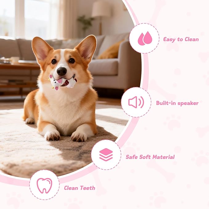Small Squeaky Dog Toys, 3 Pack Latex Dog Chew Toy Set, Funny Animals Squeaky Balls for Interactive Fetch Play, Soft Rubber Teething Toy for Puppy Small Dogs