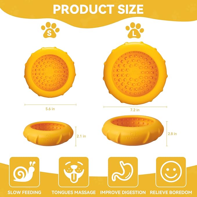 Dog Lick Bowl, Bestalk Wobbly Freeze Bowl Enrichment Feeder for Dogs, Anxiety Relief Lick Mat Puzzle Toy for Distraction, BPA Free Silicone, Dishwasher Safe(Orange,S)